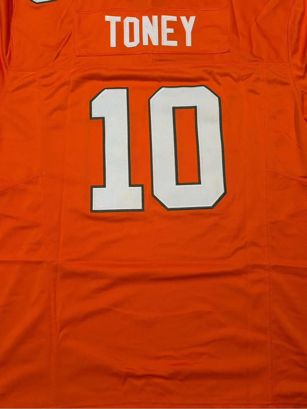 Miami Hurricanes Malachi Toney Adult XL Stitched Orange Jersey